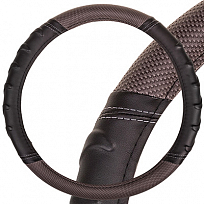 Оплетка SKYWAY Carbon-2 M (370-390мм) Черно/Серая экокожа